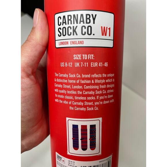 Carnaby Sock Co London Mens Socks NEW Cylinder Gift Box Holder 3 pairs Holiday - Picture 10 of 10